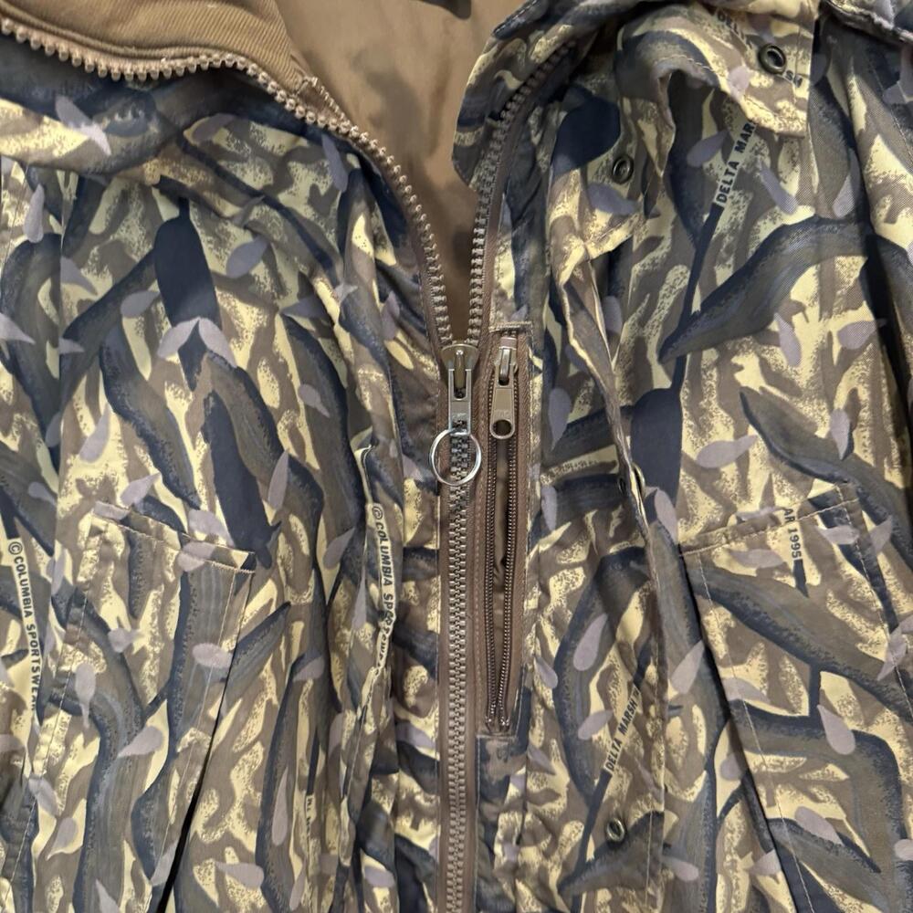 Vintage 90s RARE‎ Columbia Sportswear Delta Marsh Camo Hunting Jacket Size XL - Picture 8 of 9